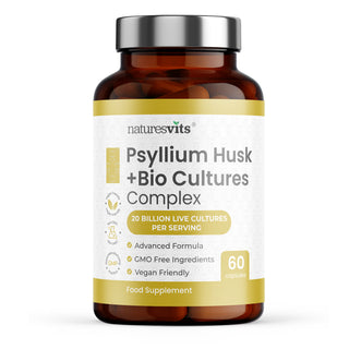 Psyllium Husk + Bio Cultures Complex NaturesVits Psyllium_Husk_Hero_Image