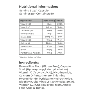 Vitamin B Complex with Vitamin C and D3 NaturesVits infob-complex