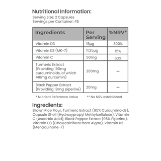 Turmeric Extract Complex NaturesVits infopreview